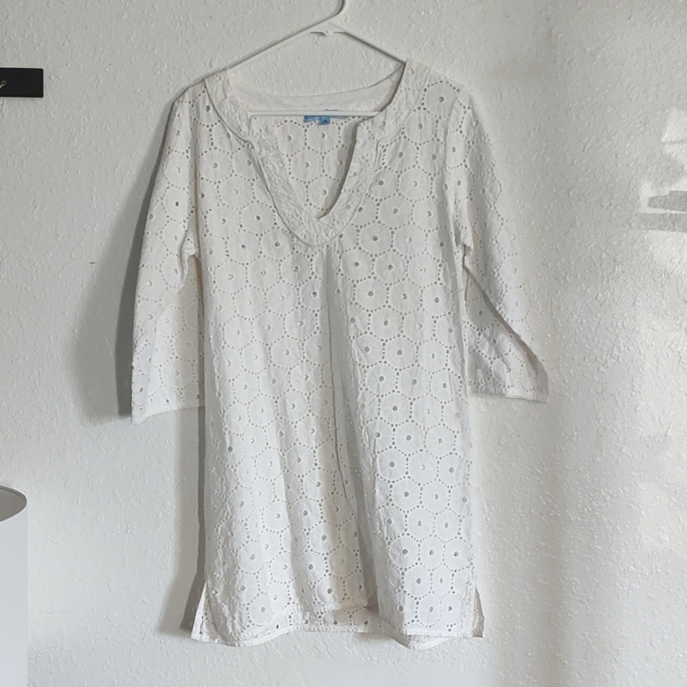 Antonio Melanie Designer Swimsuit Coverup White Tunic